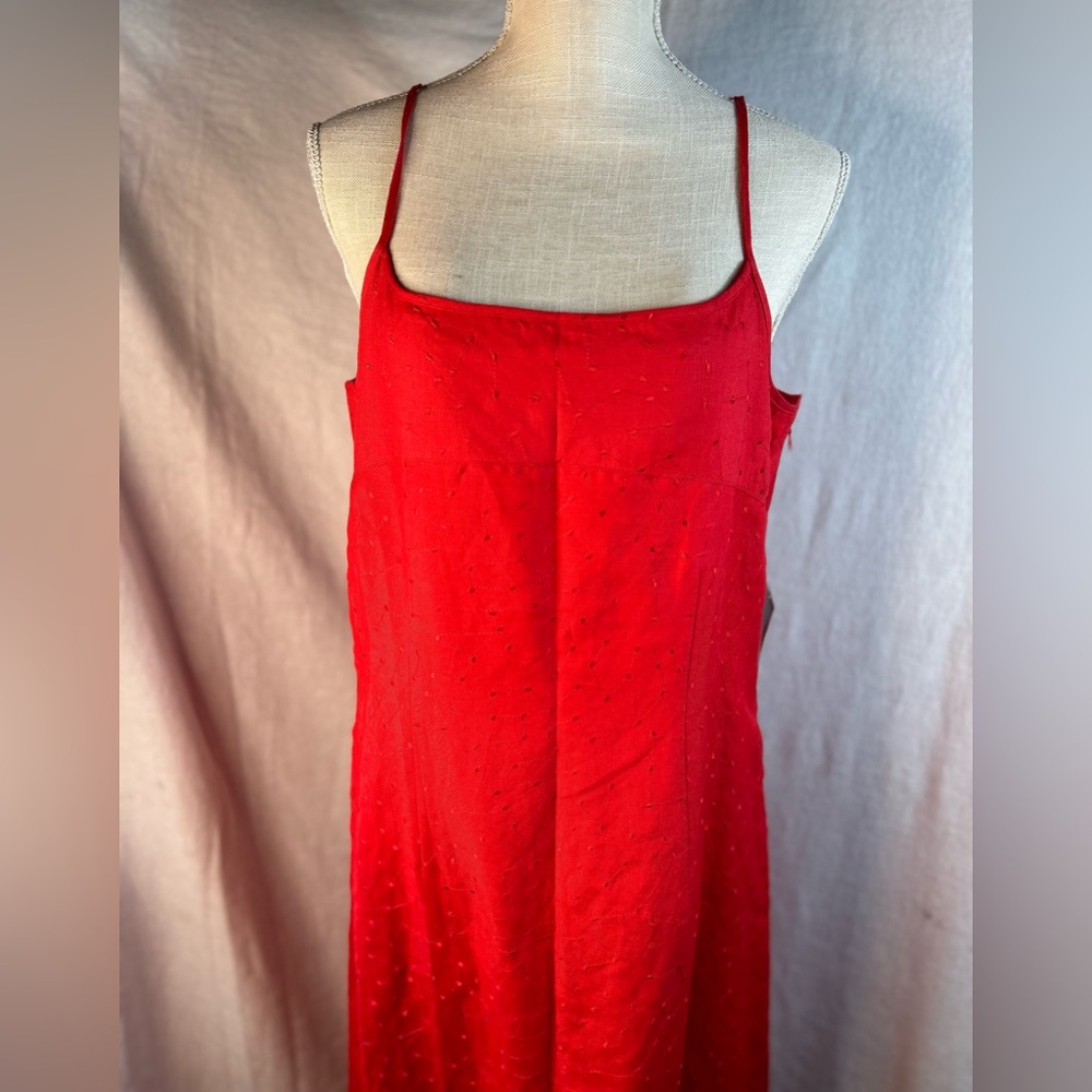 Red Maxi Slip Dress with Spaghetti Straps